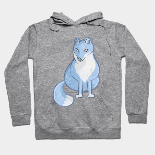 Blue arctic fox Hoodie by Mimie20